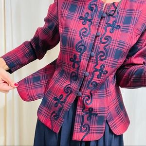 VTG 90s Y2K Plaid Jacket & Skirt Pink & Blue